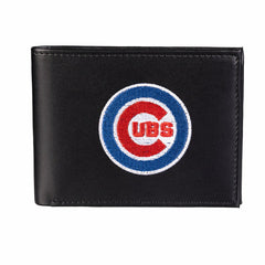 Chicago Cubs Black Bi-Fold Embroidered Wallet w/ RFID Blocking