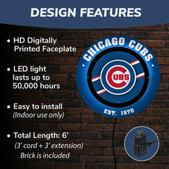 Chicago Cubs, Metal Lite, Round