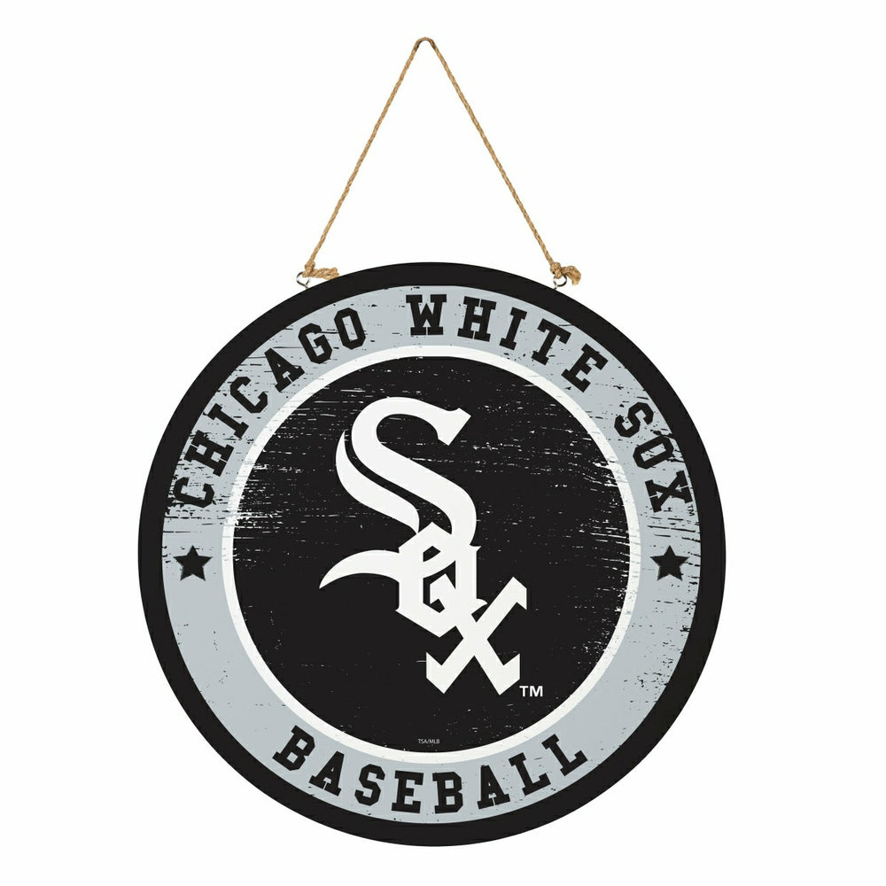 Chicago White Sox Round Door Décor with Hanging Rope, 18x18