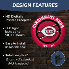 Cincinnati Reds, Metal Lite, Round
