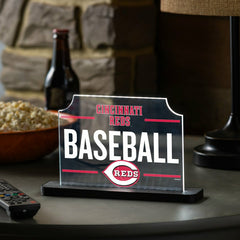 Cincinnati Reds Baseball Rectangle Desklite LED Decor