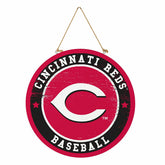 Cincinnati Reds Round Door Décor with Hanging Rope, 18x18