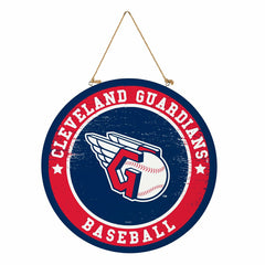 Cleveland Guardians Round Door Décor with Hanging Rope, 18x18