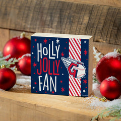 Cleveland Guardians Block, Holiday, 6x6