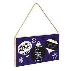 Colorado Rockies Holiday Wood Wall Sign, 6x11