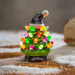 Colorado Rockies 4" Mini LED Tabletop Christmas Tree, Set of 2