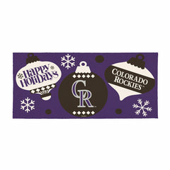 Colorado Rockies Holiday Flocked Coir Sassafras Switch Mat, 22"x10"