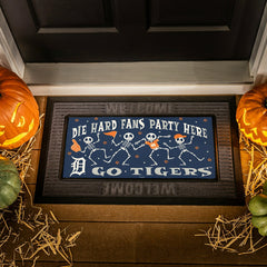 Detroit Tigers Flocked Coir Halloween Sassafras Switch Mat, 22"x10"