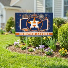 Houston Astros Yard Sign, Patriotic