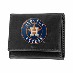 Houston Astros Black Tri-Fold Embroidered Wallet