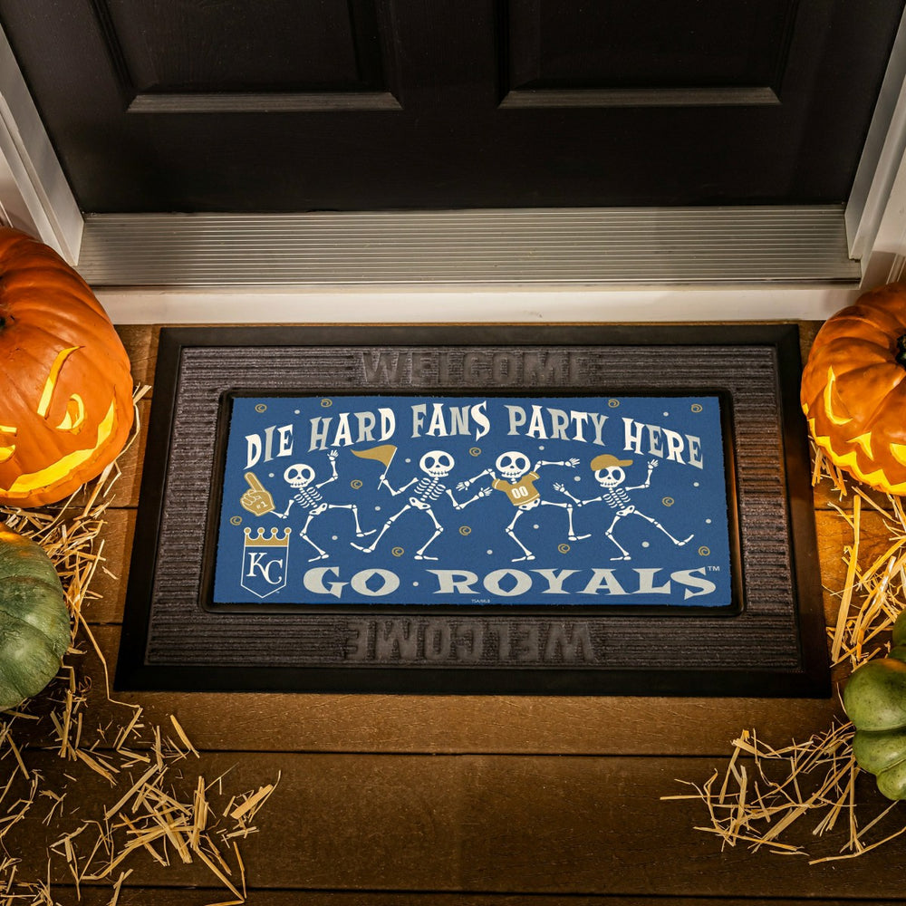 Kansas City Royals Flocked Coir Halloween Sassafras Switch Mat, 22"x10