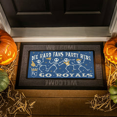 Kansas City Royals Flocked Coir Halloween Sassafras Switch Mat, 22"x10