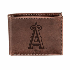 Los Angeles Angels Bi-Fold Wallet Brown 100% Genuine Leather