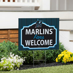 Miami Marlins Coroplast Yard Sign, "Fans Welcome"