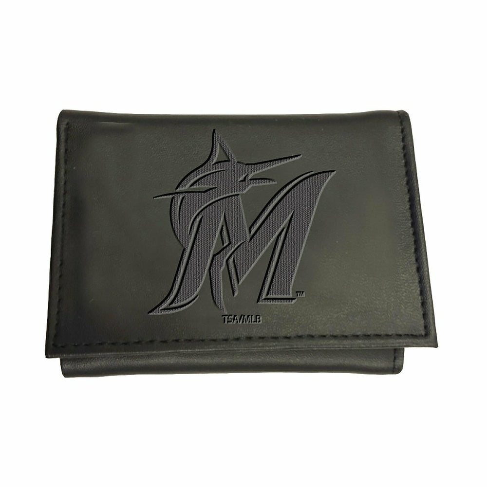 Miami Marlins Tri-Fold Wallet Black