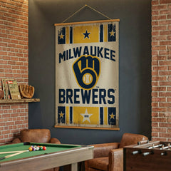 Milwaukee Brewers, Canvas Wall Tapestry, Large, 54x36