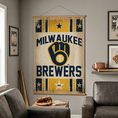 Milwaukee Brewers, Canvas Wall Tapestry, Large, 54x36