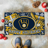 Milwaukee Brewers Holiday PVC Mat, 28"x16"