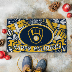 Milwaukee Brewers Holiday PVC Mat, 28"x16"