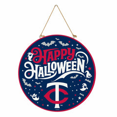 Minnesota Twins Halloween Round Door Décor with Hanging Rope, 18x18