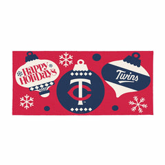 Minnesota Twins Holiday Flocked Coir Sassafras Switch Mat, 22"x10"