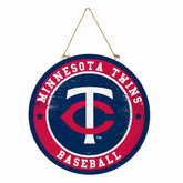 Minnesota Twins Round Door Décor with Hanging Rope, 18x18
