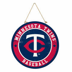 Minnesota Twins Round Door Décor with Hanging Rope, 18x18
