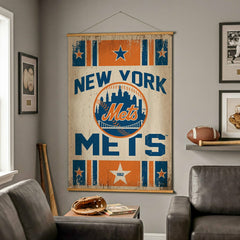 New York Mets, Canvas Wall Tapestry, Large, 54x36