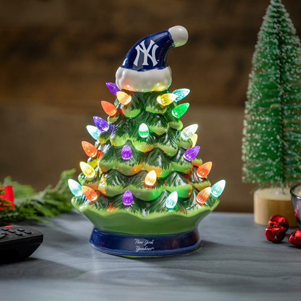 New York Yankees 8" LED Ceramic Christmas Tree