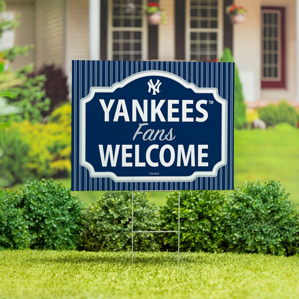 New York Yankees Coroplast Yard Sign, "Fans Welcome"