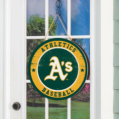 Athletics Round Door Décor with Hanging Rope, 18x18