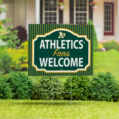 Athletics Coroplast Yard Sign, "Fans Welcome"