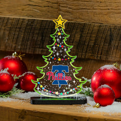 Philadelphia Phillies Baseball Holiday Tree Desklite LED Decor