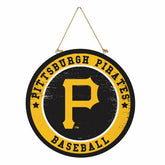 Pittsburgh Pirates Round Door Décor with Hanging Rope, 18x18