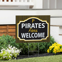 Pittsburgh Pirates Coroplast Yard Sign, "Fans Welcome"