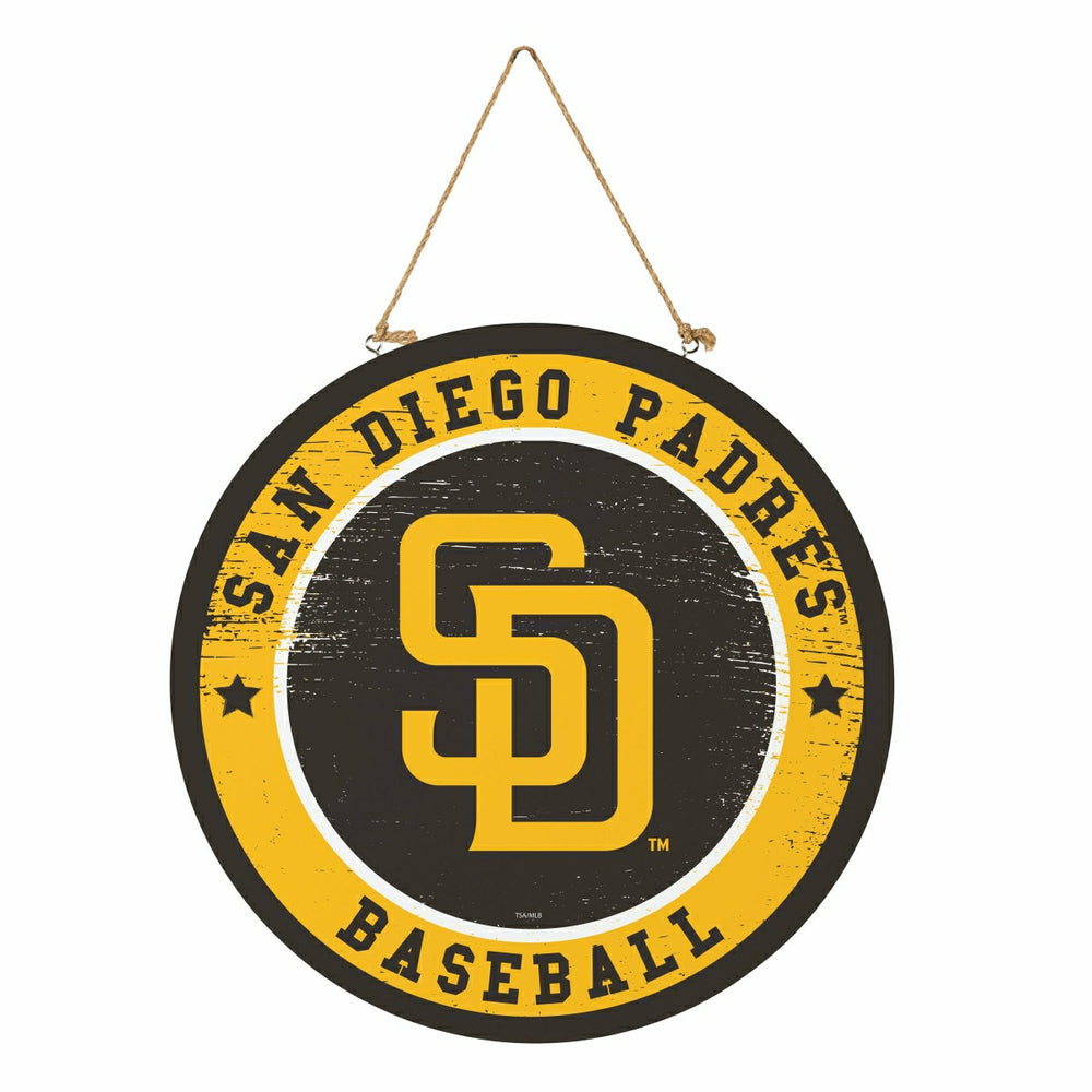 San Diego Padres Round Door Décor with Hanging Rope, 18x18