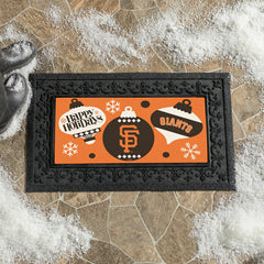 San Francisco Giants Holiday Flocked Coir Sassafras Switch Mat, 22"x10
