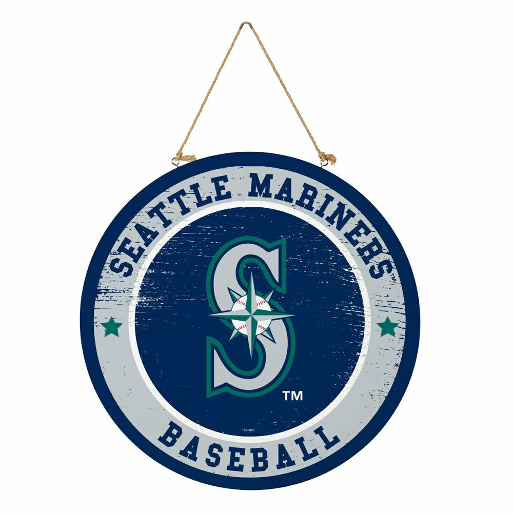 Seattle Mariners Round Door Décor with Hanging Rope, 18x18