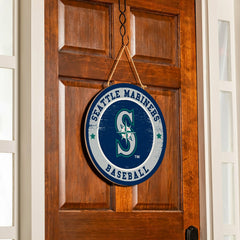 Seattle Mariners Round Door Décor with Hanging Rope, 18x18