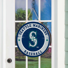 Seattle Mariners Round Door Décor with Hanging Rope, 18x18