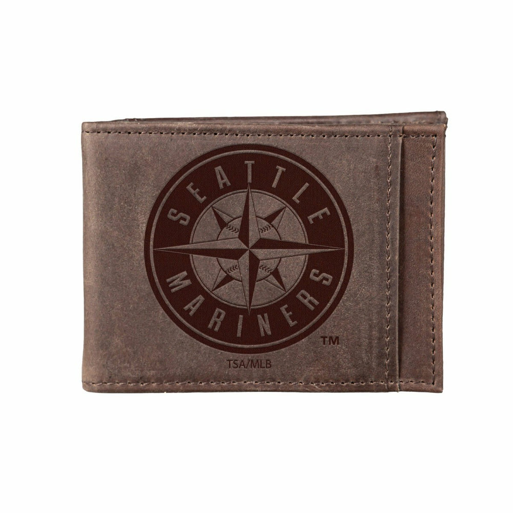 Seattle Mariners Front Pocket Wallet w/ RFID Blocking Brown