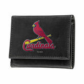 St Louis Cardinals Black Tri-Fold Embroidered Wallet w/ RFID Blocking