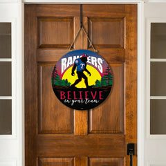 Texas Rangers Bigfoot Round Door Décor with Hanging Rope, 18x18
