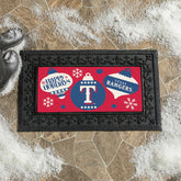 Texas Rangers Holiday Flocked Coir Sassafras Switch Mat, 22"x10"