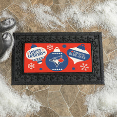 Toronto Blue Jays Holiday Flocked Coir Sassafras Switch Mat, 22"x10"