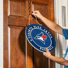 Toronto Blue Jays Round Door Décor with Hanging Rope, 18x18