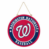 Washington Nationals Round Door Décor with Hanging Rope, 18x18