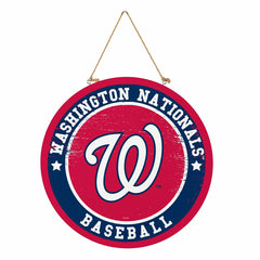 Washington Nationals Round Door Décor with Hanging Rope, 18x18