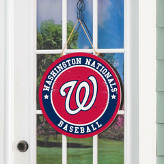 Washington Nationals Round Door Décor with Hanging Rope, 18x18