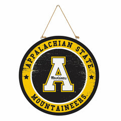 Appalachian State University Round Door Décor with Hanging Rope, 18x18